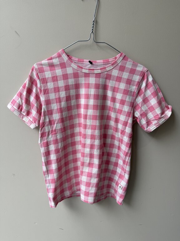 Preloved 8. Mini Rodini gingham check shirt roze // 116/122