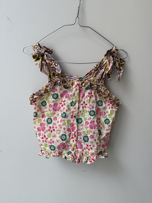 Preloved 5. Scotch mouwloos topje meerkleurig bloem // 116