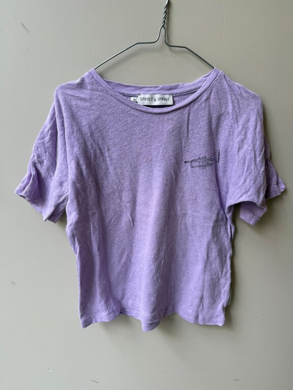 Preloved 7. Sproet&Sprout tshirt paars muziekinstrument  // 4y