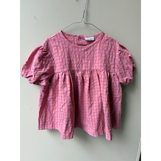 Preloved 7. Daily Brat blouse paars/roze geruit // 5-6y