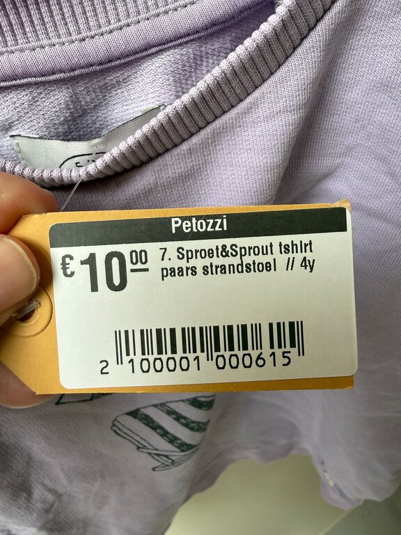 Preloved 7. Sproet&Sprout tshirt paars strandstoel  // 4y