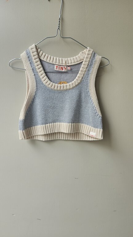 Preloved 1. Tinycottons zilveren top // 4y