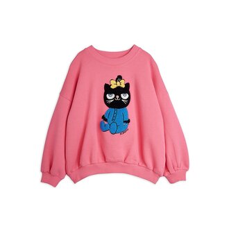 Mini Rodini cat chenille sweatshirt // pink