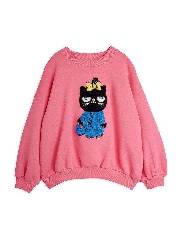 Mini Rodini cat chenille sweatshirt // pink