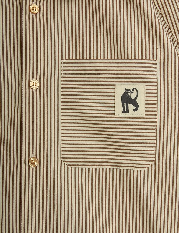 Mini Rodini poplin yd ls shirt // brown