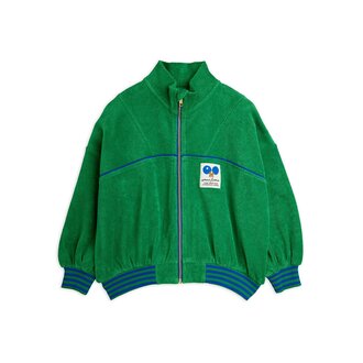 Mini Rodini table tennis patch terry cardigan // green
