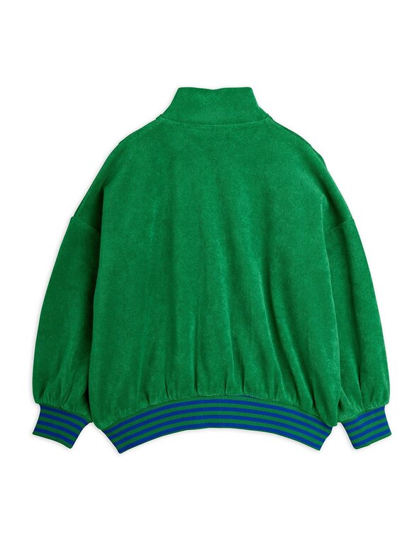 Mini Rodini table tennis patch terry cardigan // green