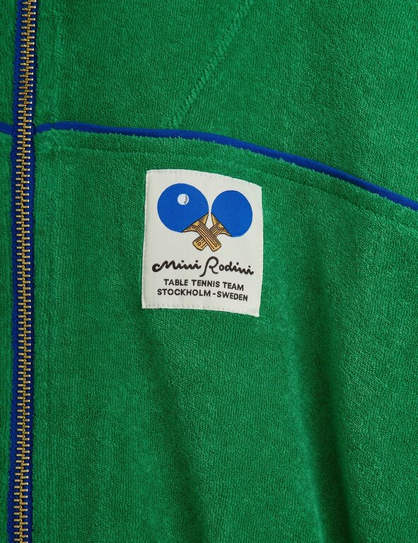 Mini Rodini table tennis patch terry cardigan // green