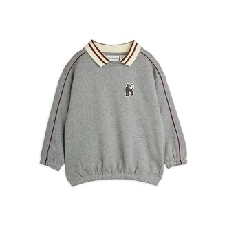 Mini Rodini panther patch piping collar sweatshirt // grey melange