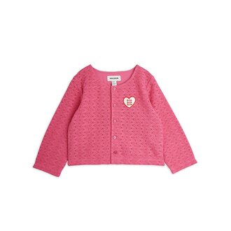 Mini Rodini lace patch cardigan // pink