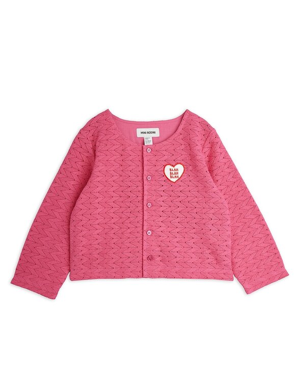 Mini Rodini lace patch cardigan // pink