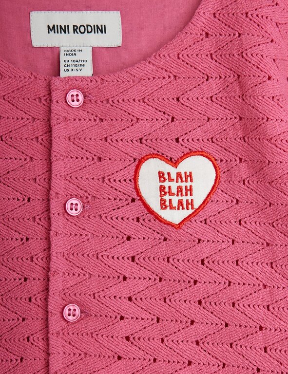 Mini Rodini lace patch cardigan // pink