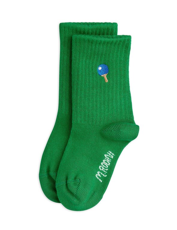Mini Rodini racket emb socks // green