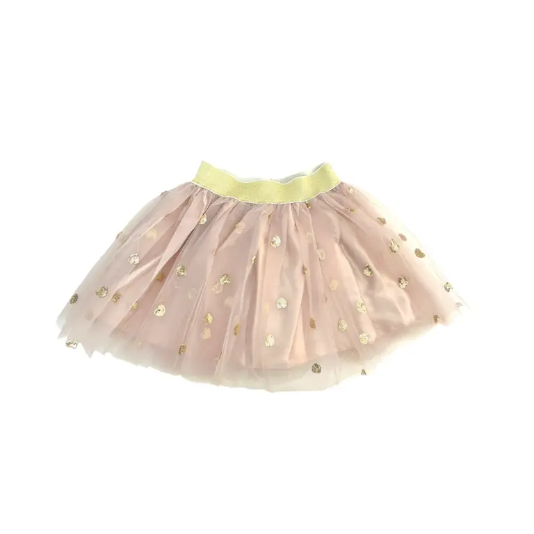 Ratatam short skirt // beige golden hearts