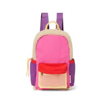 Studio Noos patchwork mini backpack // bright pink