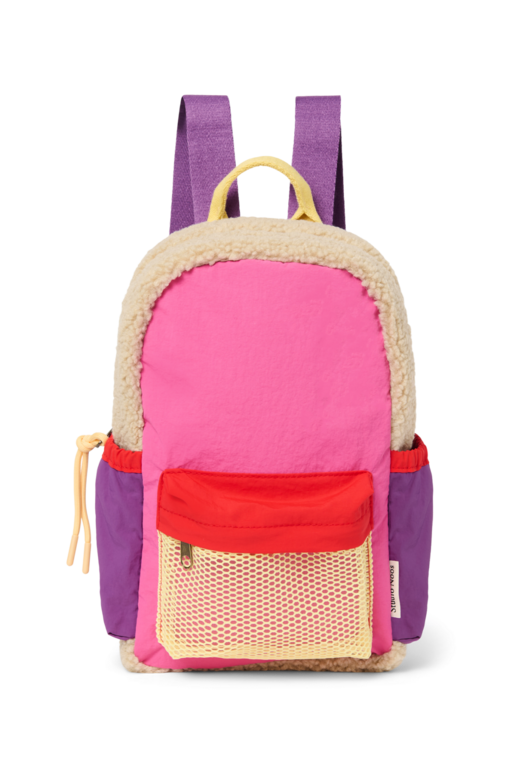 Studio Noos patchwork mini backpack // bright pink