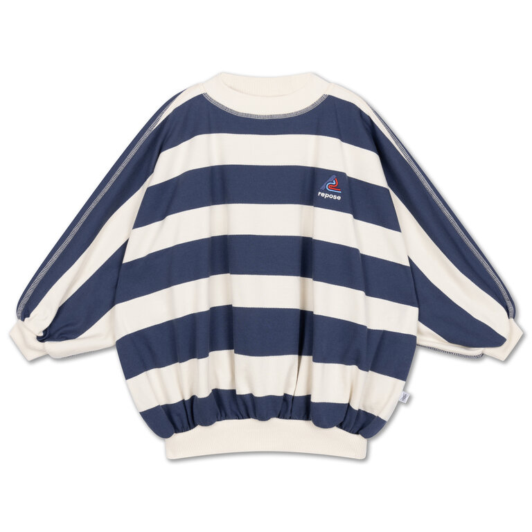 Repose Ams iris sweater // eclipse blue block stripe