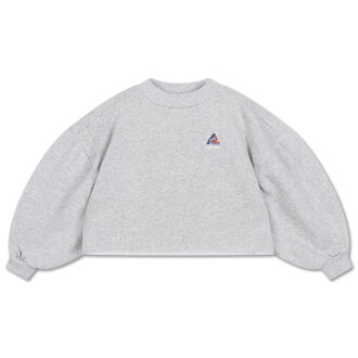 Repose Ams crop heart sweater //  light mixed grey