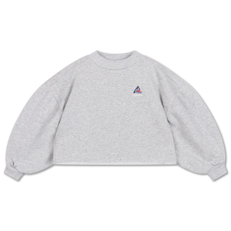 Repose Ams crop heart sweater //  light mixed grey