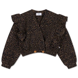 Repose Ams nutty jacket // chocolate leopard jacquard