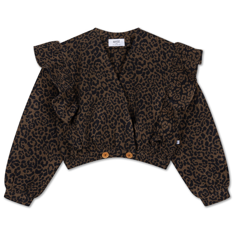 Repose Ams nutty jacket // chocolate leopard jacquard