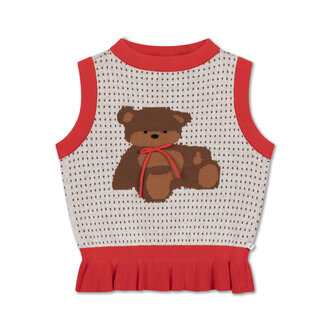 Repose Ams knit peplum top // firecracker red mix