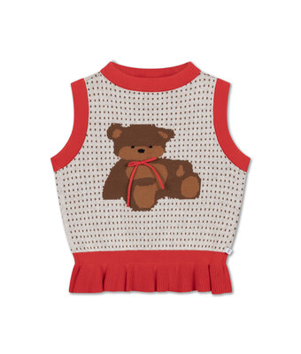 knit peplum top // firecracker red mix