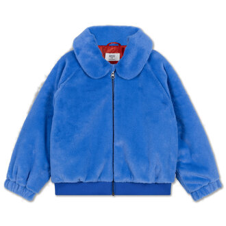 Repose Ams faux fur bomber coat // magic blue