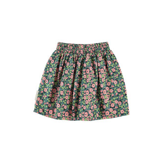 Piupiuchick short skirt  // green with multicolor flowers