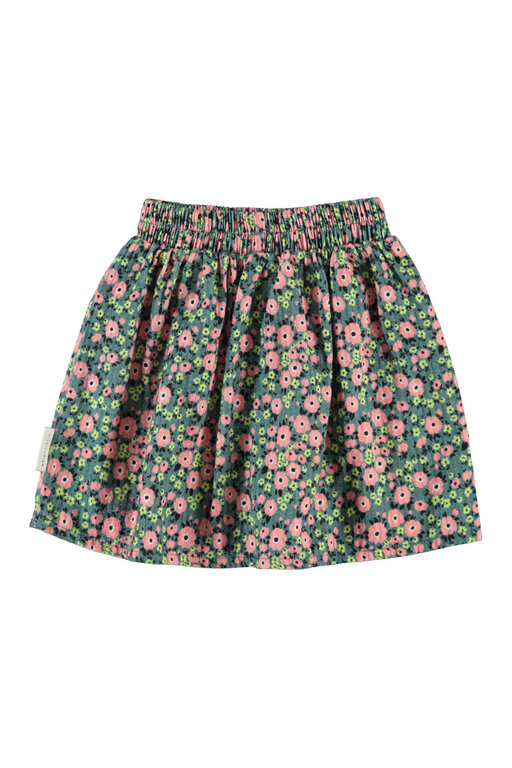 Piupiuchick short skirt  // green with multicolor flowers