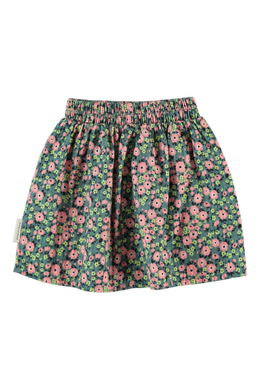 Piupiuchick short skirt  // green with multicolor flowers