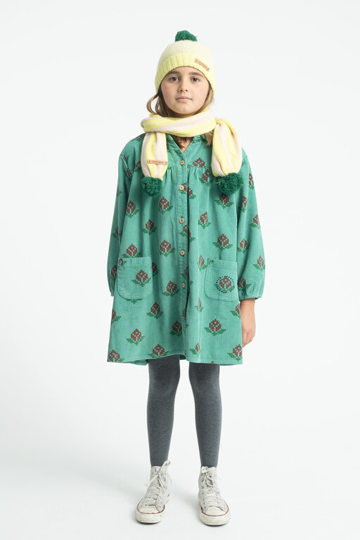 Piupiuchick short dress // green with big flowers