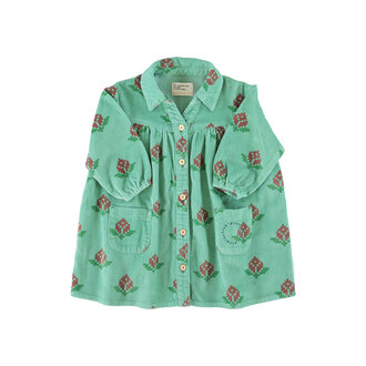 Piupiuchick short dress // green with big flowers