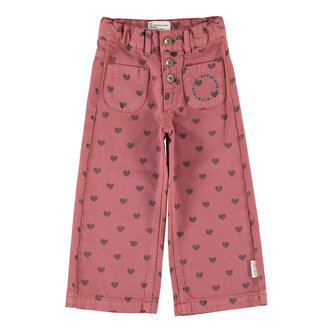 Piupiuchick flare trousers // pink with black hearts