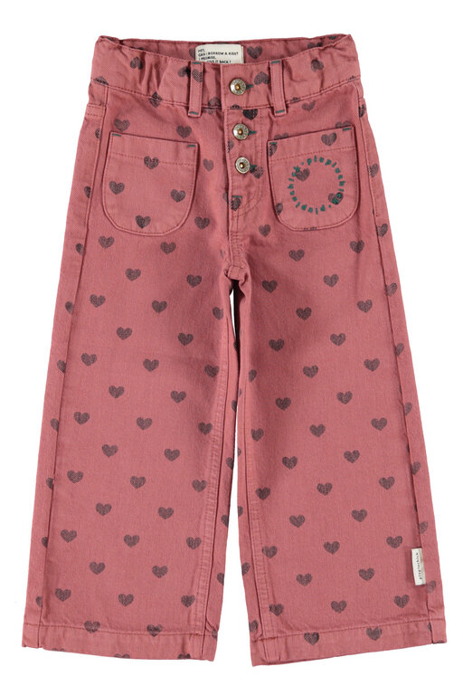 Piupiuchick flare trousers // pink with black hearts