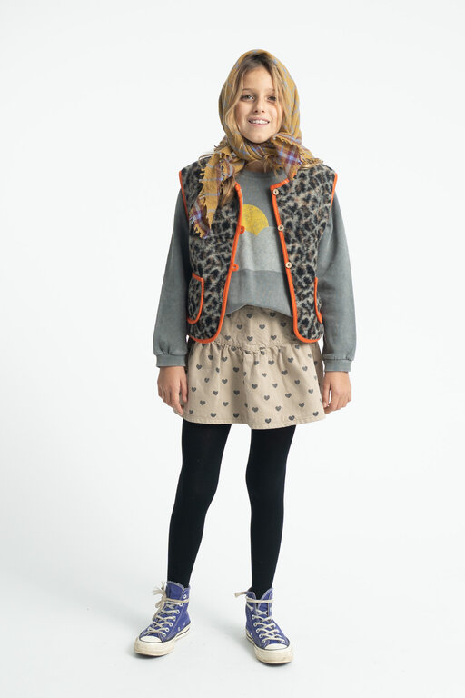 Piupiuchick short skirt // beige with black hearts