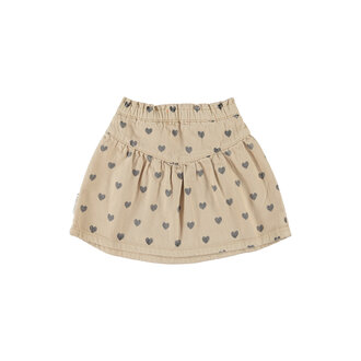 Piupiuchick short skirt // beige with black hearts