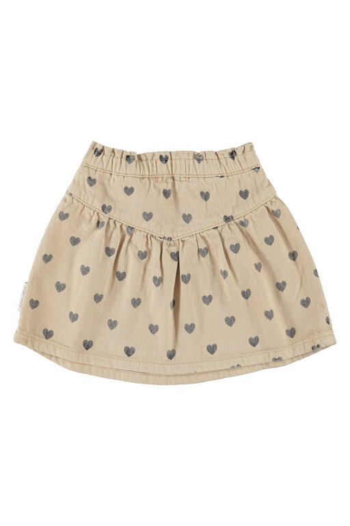 Piupiuchick short skirt // beige with black hearts