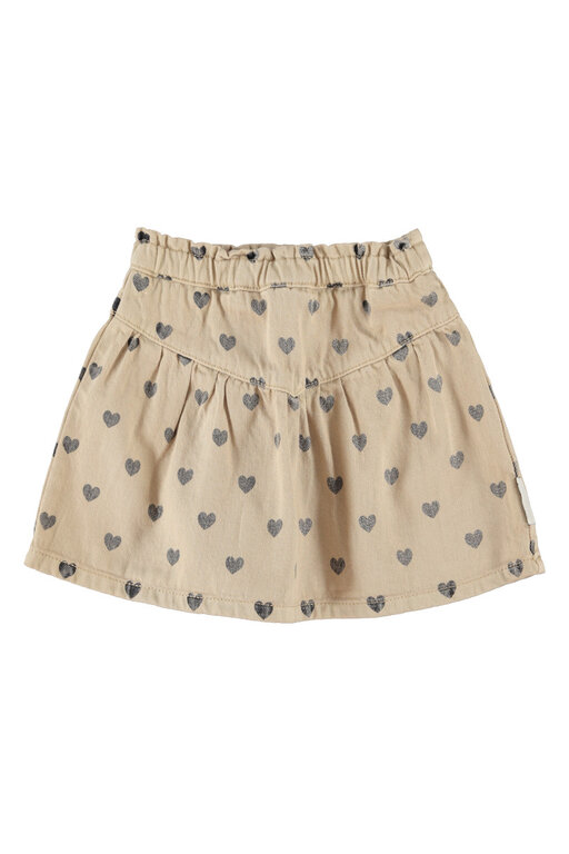 Piupiuchick short skirt // beige with black hearts