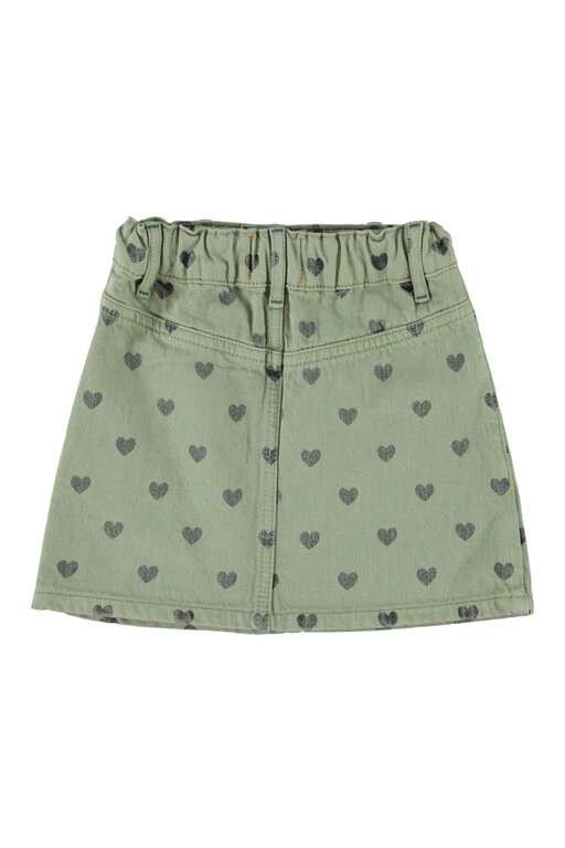 Piupiuchick short skirt // olive green with black hearts