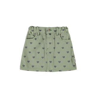 Piupiuchick short skirt // olive green with black hearts