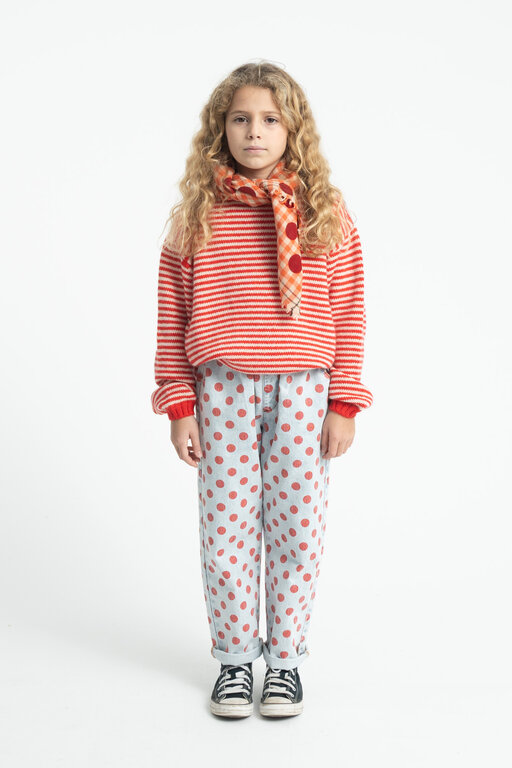 Piupiuchick trousers // light blue denim with red dots