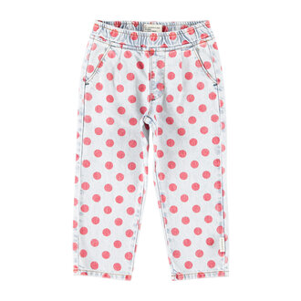 Piupiuchick trousers // light blue denim with red dots