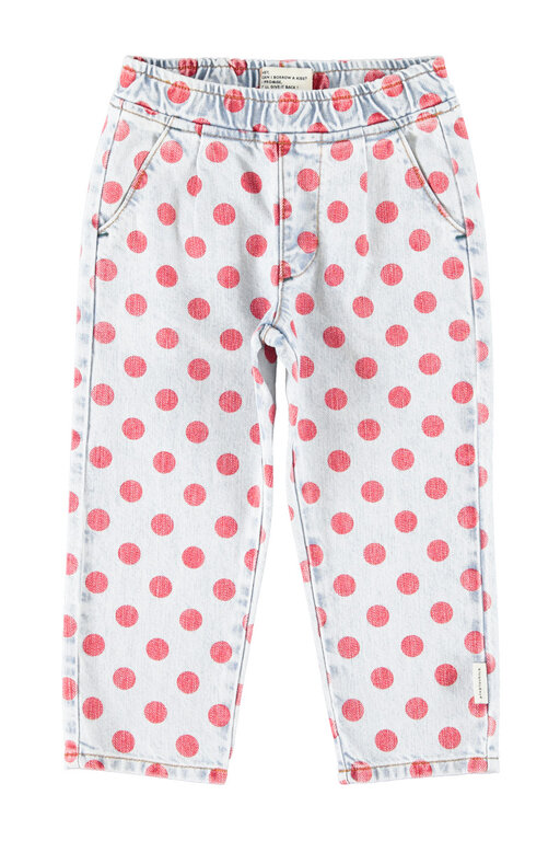 Piupiuchick trousers // light blue denim with red dots