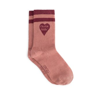 Charlie Petite soy socks // pink with bordeaux