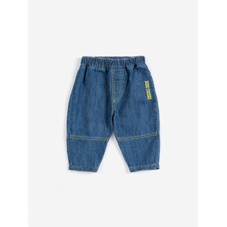 Bobo Choses taxi saurus tag denim pants // baby