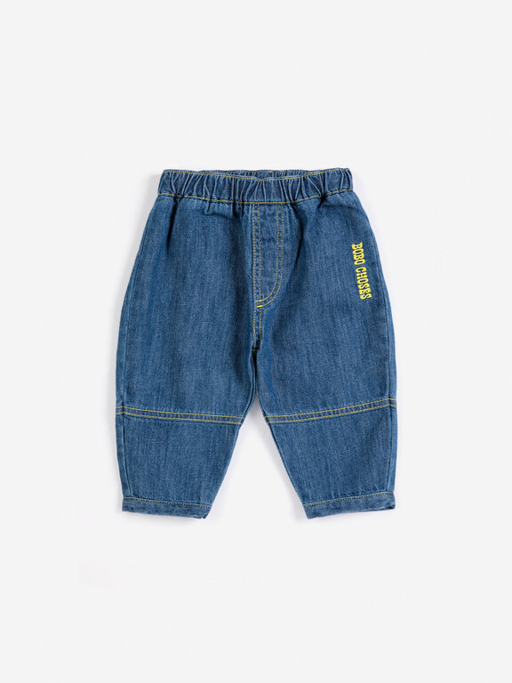 Bobo Choses taxi saurus tag denim pants // baby