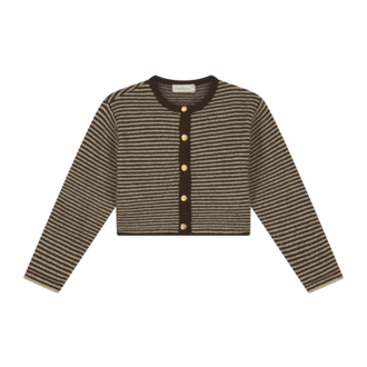 Charlie Petite jade cardigan // stripes brown/ecru