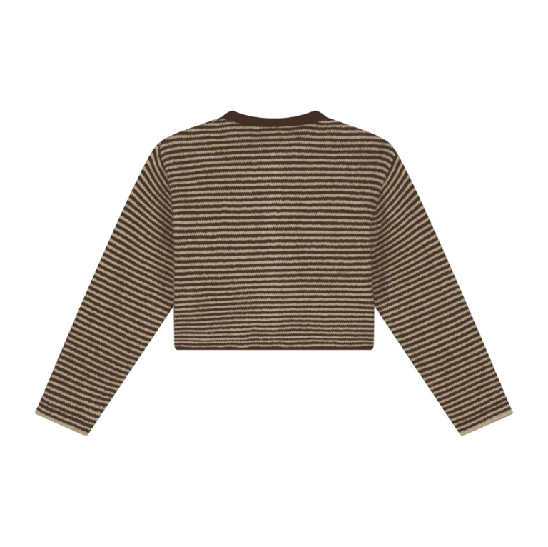 Charlie Petite jade cardigan // stripes brown/ecru