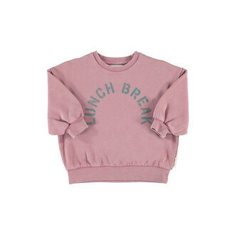 Piupiuchick oversized sweatshirt // pink with lunch break print
